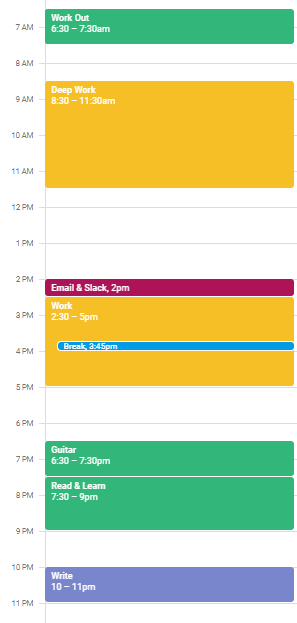 modifed time block schedule