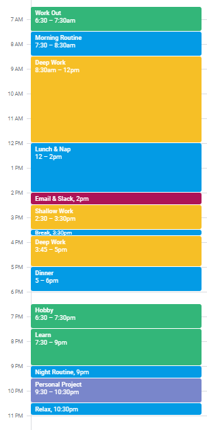 time blocking example